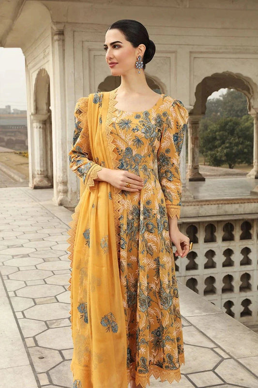 BAREEZE - 3PC LAWN EMBROIDERED WITH CHIFFON EMBROIDERED DUPATTA